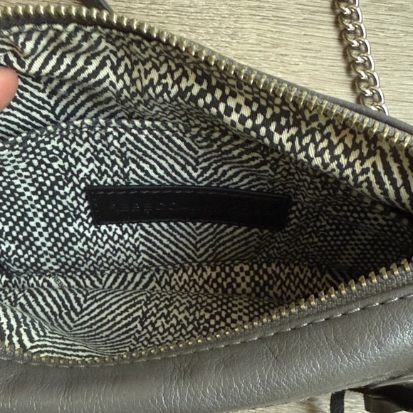 Rebecca Minkoff Dark Gray Leather Mini Mac Crossbody with Chain Strap - Picture 4 of 4